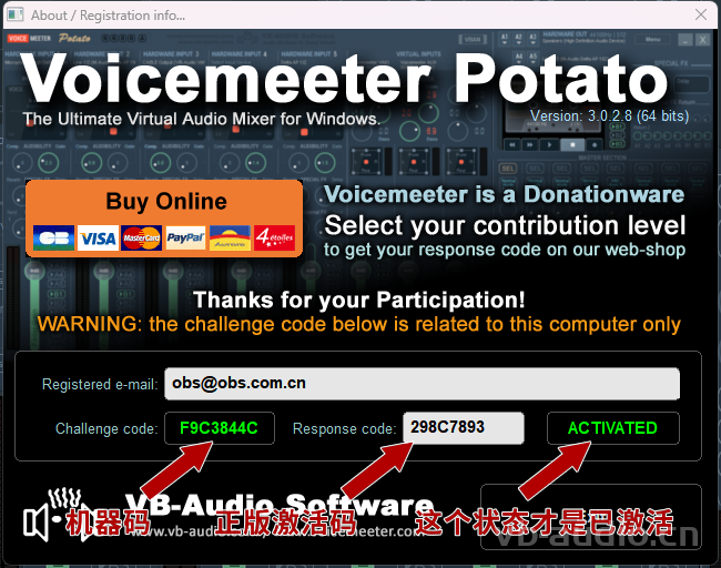 Voicemeeter Potato 土豆版 正版注册码购买激活